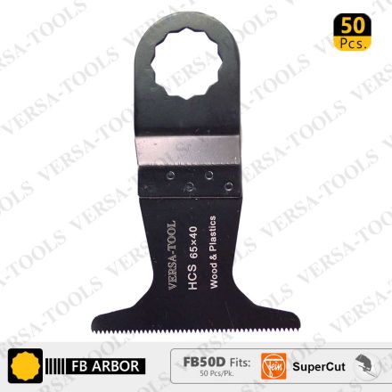 Versa Tool FB50D 65mm HCS Multi-Tool Saw Blades 50/Pack Fits Fein Supercut Oscillating Tools