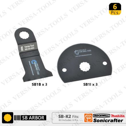 Versa Tool SB-K2 6 PC Oscillating Saw Blade Set for Sonicrafter, (SB1B,1I) 3 each