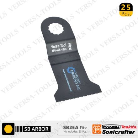 Versa Tool SB25A 45mm Standard 'E' Cut Wood and Plastic Multi-Tool Saw Blades 25/Pack Fits Fein Multimaster, Rockwell, Sonicrafter, Makita Oscillating Tools