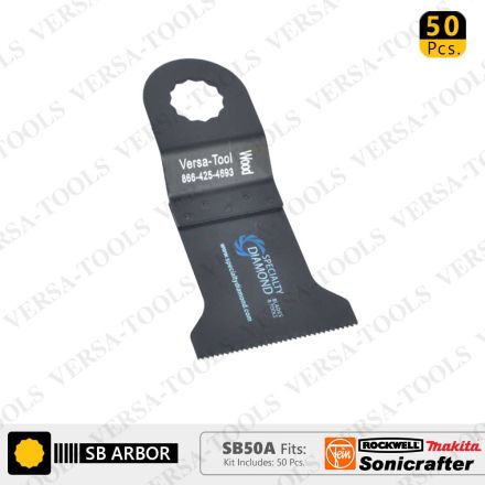 Versa Tool SB50A 45mm Standard 'E' Cut Wood and Plastic Multi-Tool Saw Blades 50/Pack Fits Fein Multimaster, Rockwell, Sonicrafter, Makita Oscillating Tools
